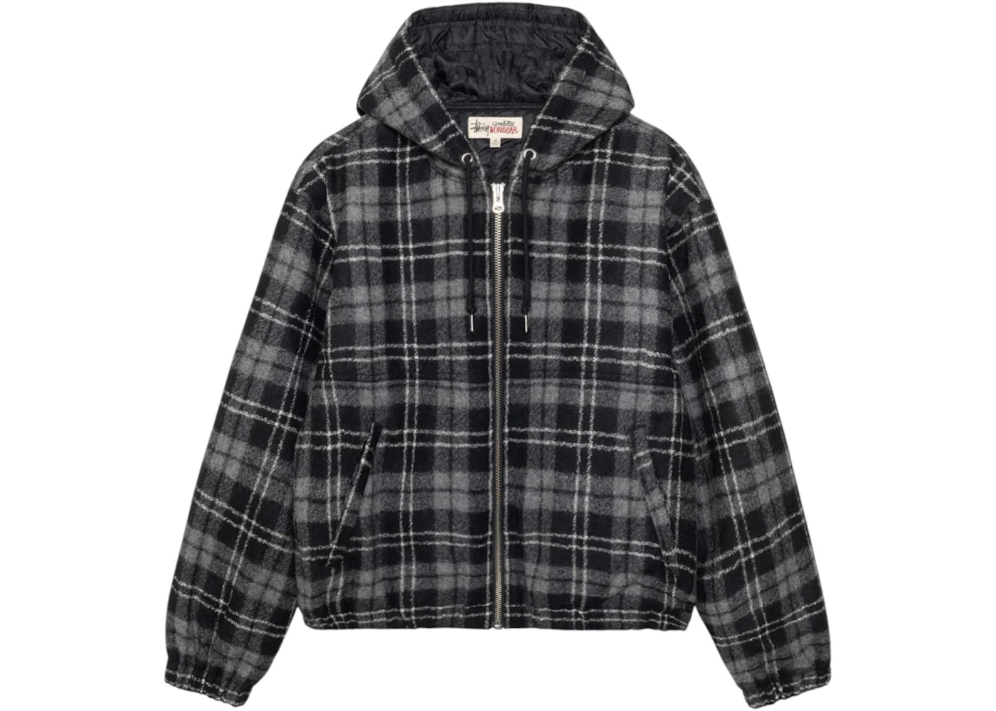 Stussy Wool Plaid Work Jacket Charcoal