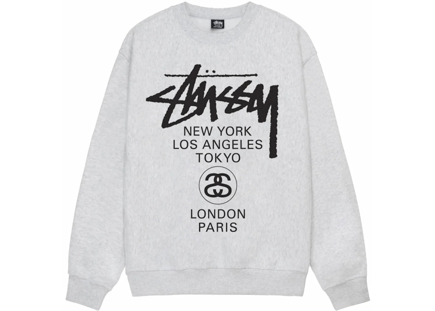 Stussy World Tour Crewneck Ash Heather