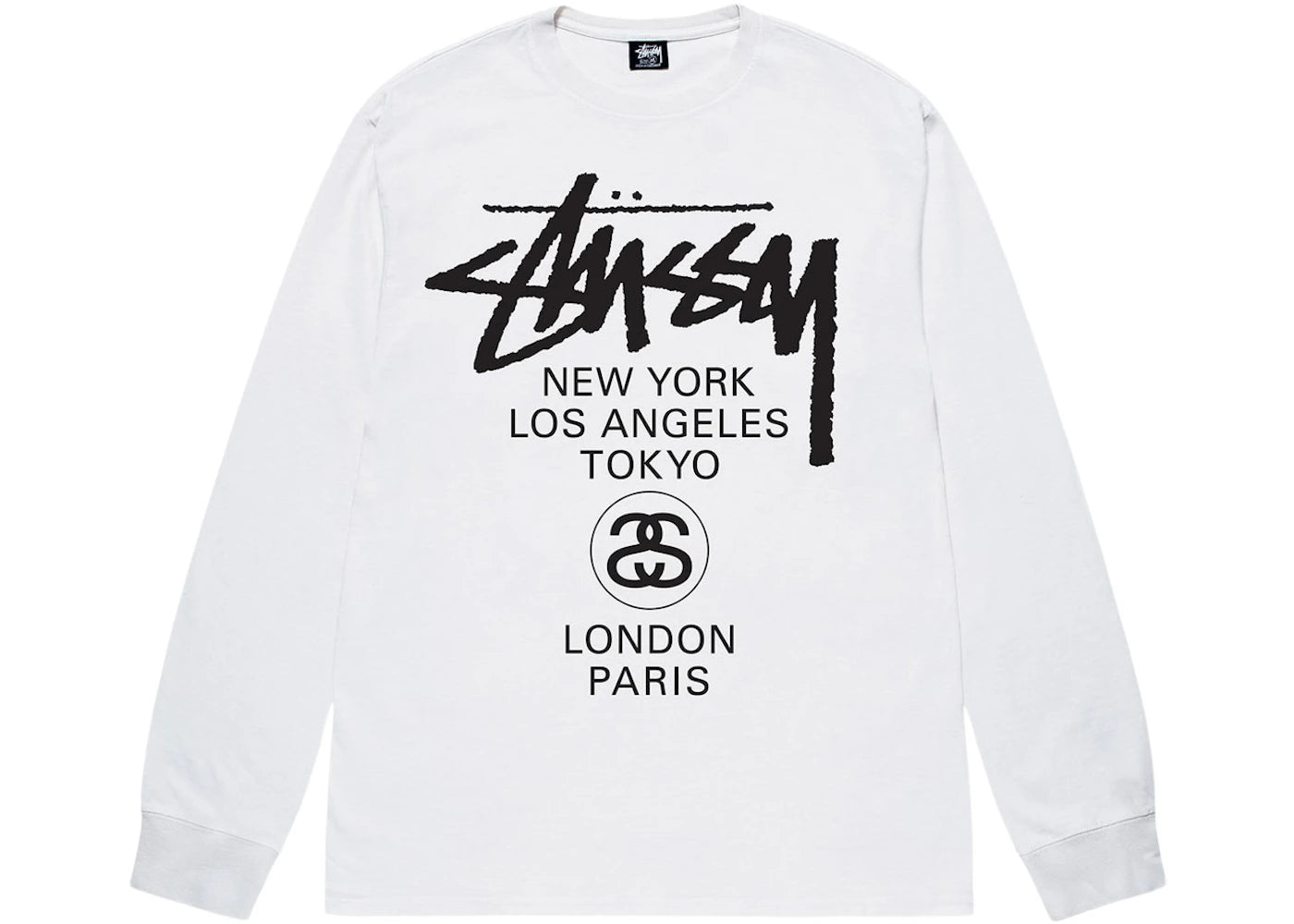 Stussy World Tour LS Tee White