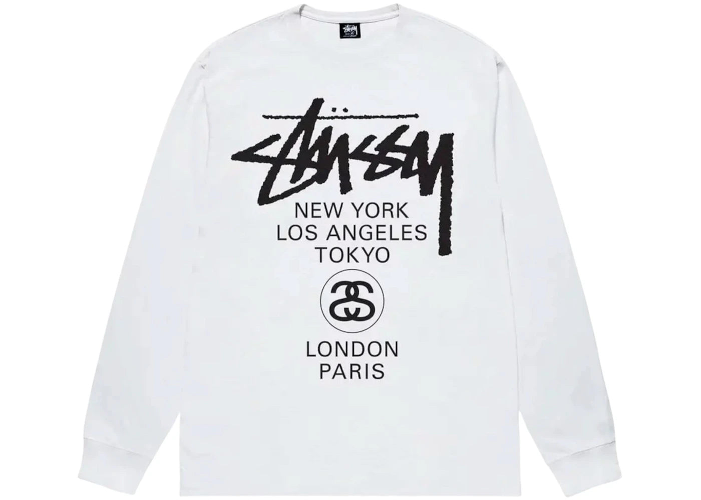 Stussy World Tour Long Sleeve Tee White