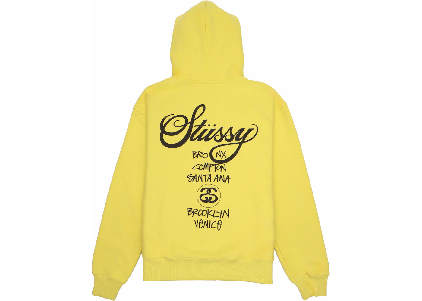 Stussy World Tour Zip Hoodie Yellow (FW22)
