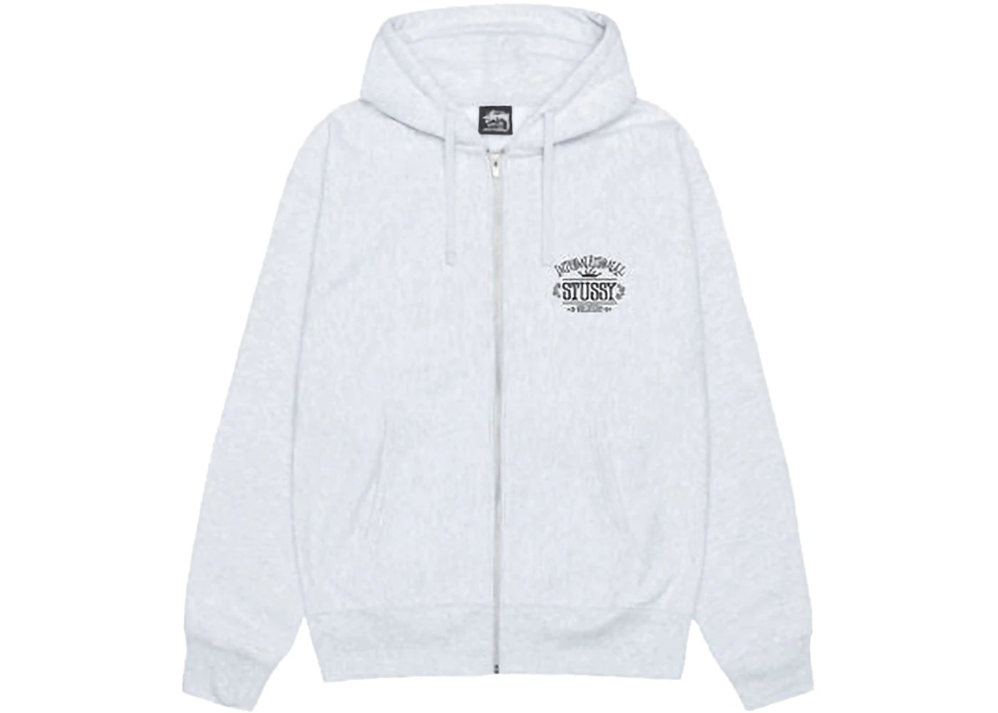 Stussy Worldwide Zip Hoodie Ash Heather