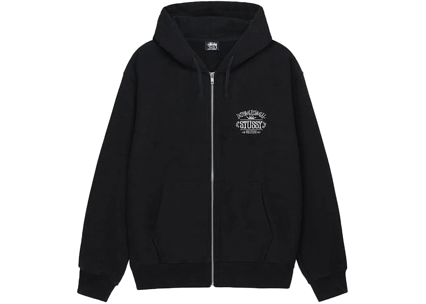Stussy Worldwide Zip Hoodie Black