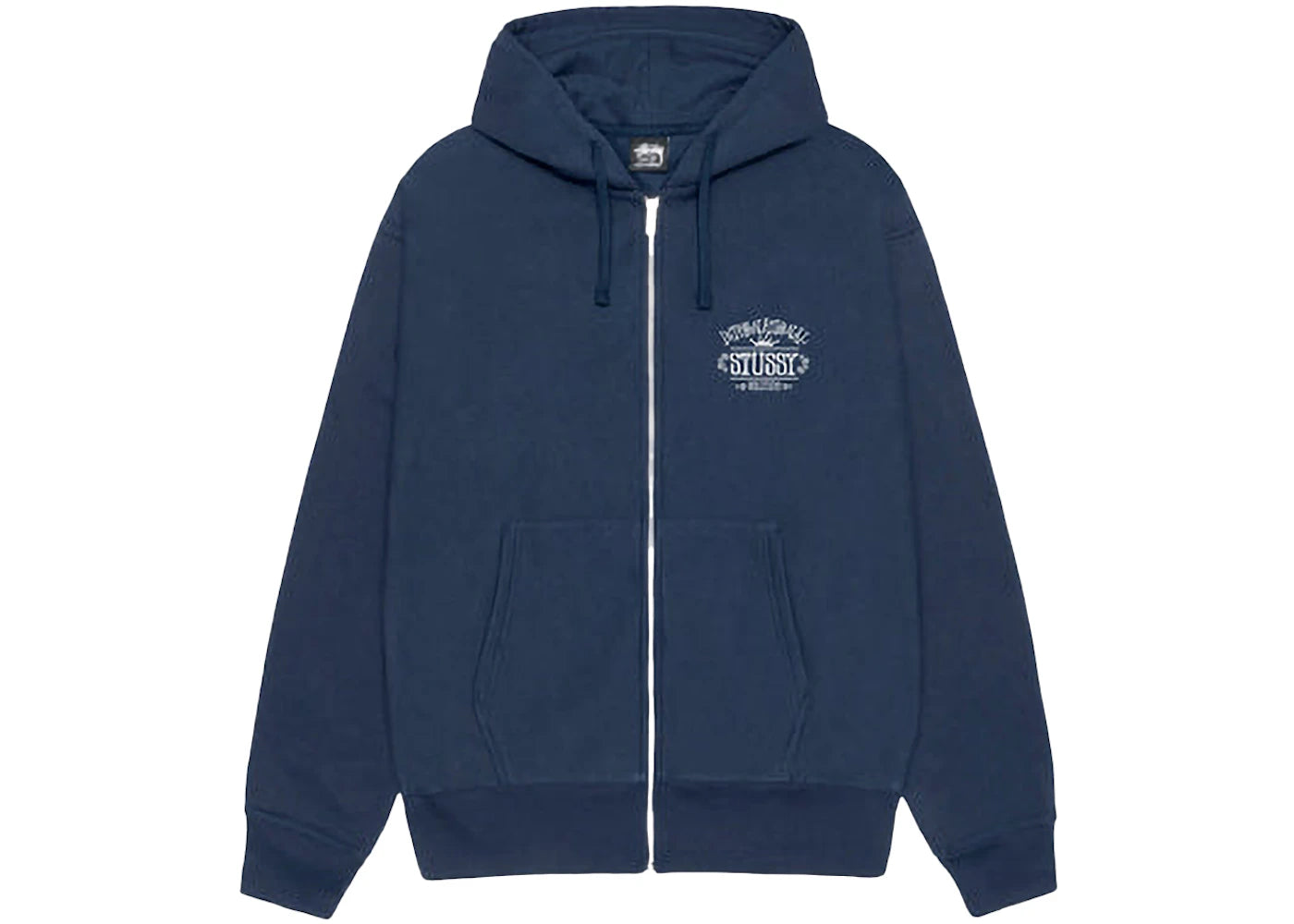 Stussy Worldwide Zip Hoodie Navy