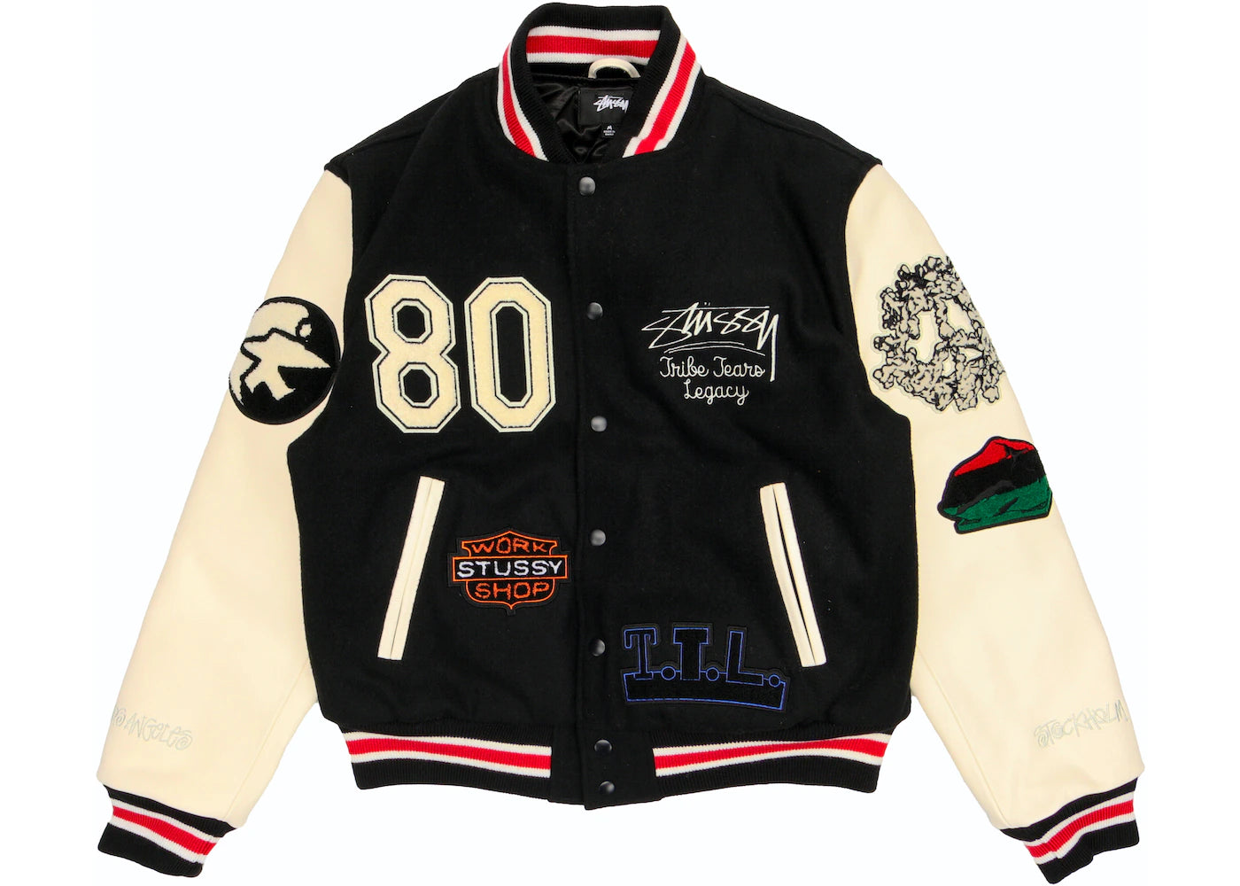 Stussy x Denim Tears X Our Legacy TTL Varsity Jacket Black/White