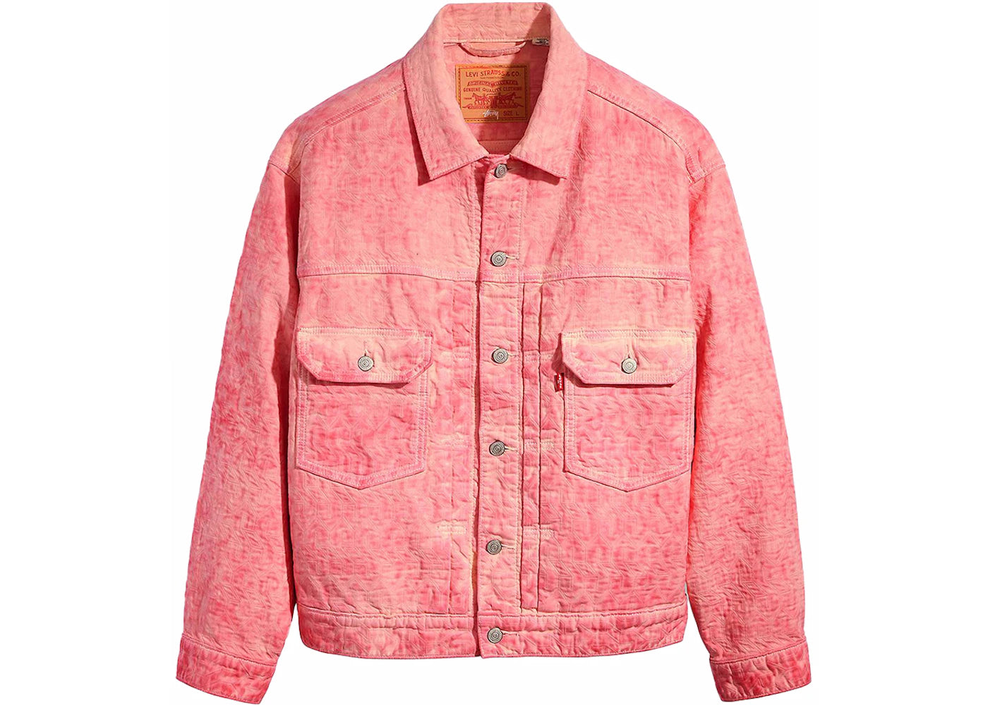 Stussy x Levi's Dyed Jacquard Jacket Pink