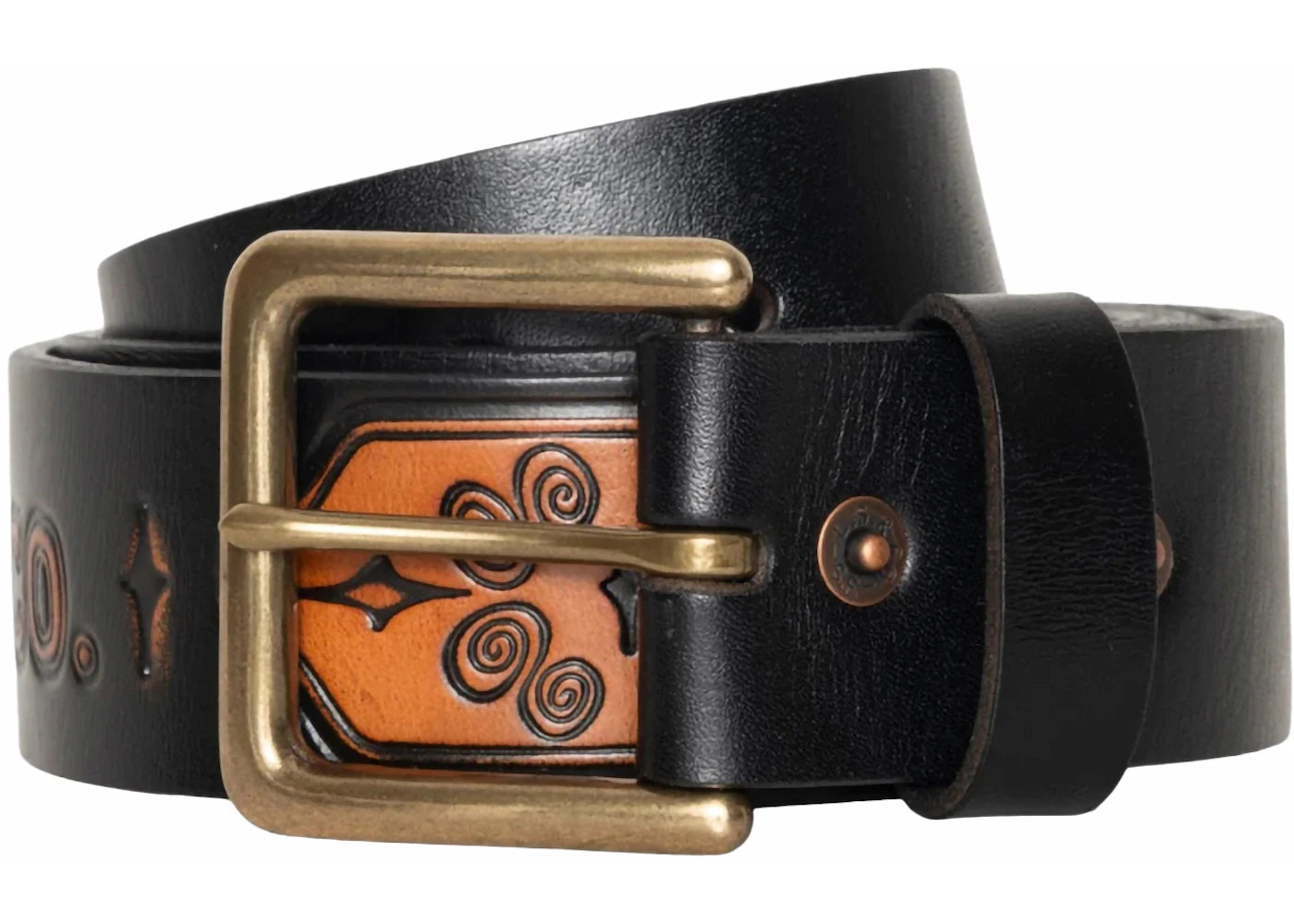 Stussy x Levi's Embossed Leather Belt Black