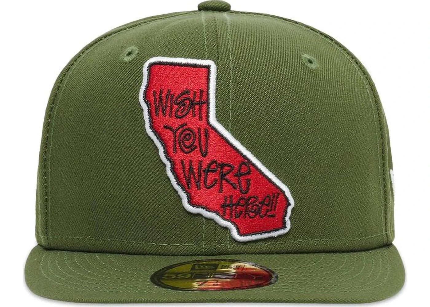 Stussy x New Era Wish You Were Here 59Fifty Fitted Cap Army