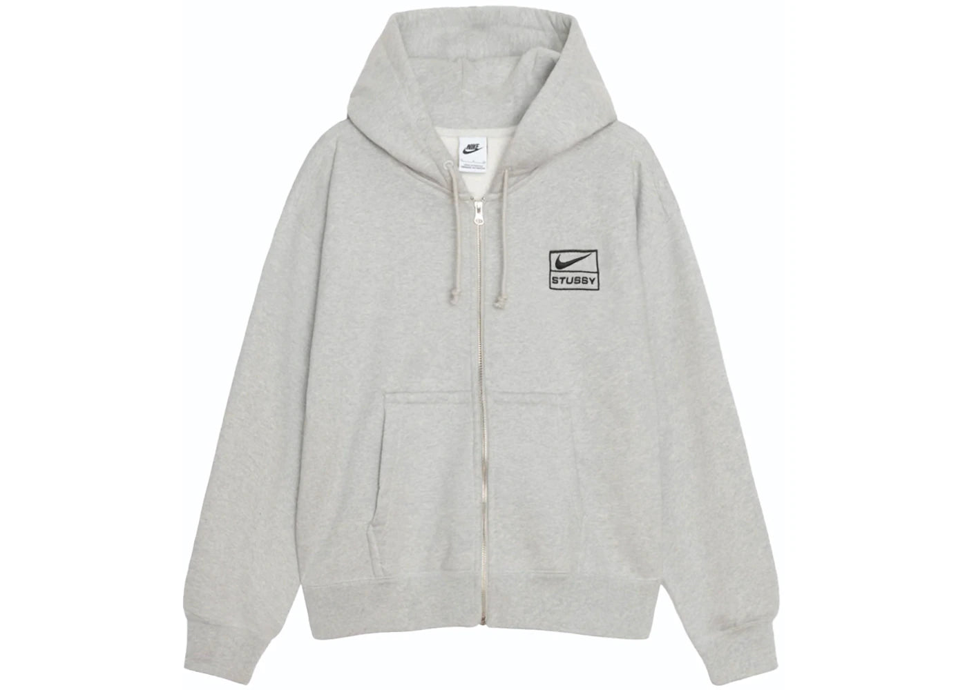 Stussy x Nike Fleece Zip Up Hoodie (Asia Sizing FW23) Grey