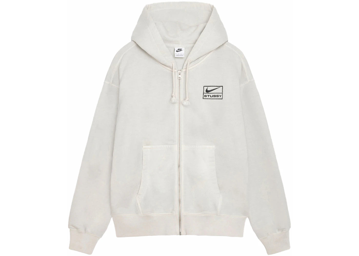 Stussy x Nike Pigment Dyed Fleece Zip Hoodie (Asia Sizing) Light Bone