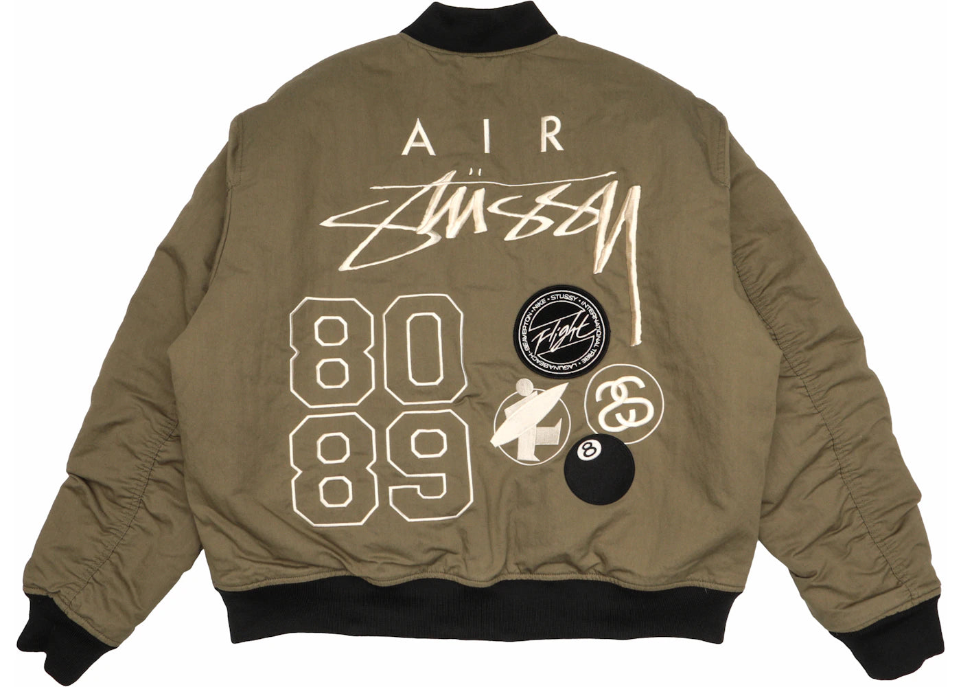Stussy x Nike Reversible Varsity Jacket (Asia Sizing) Medium Olive/Bright Mandarin