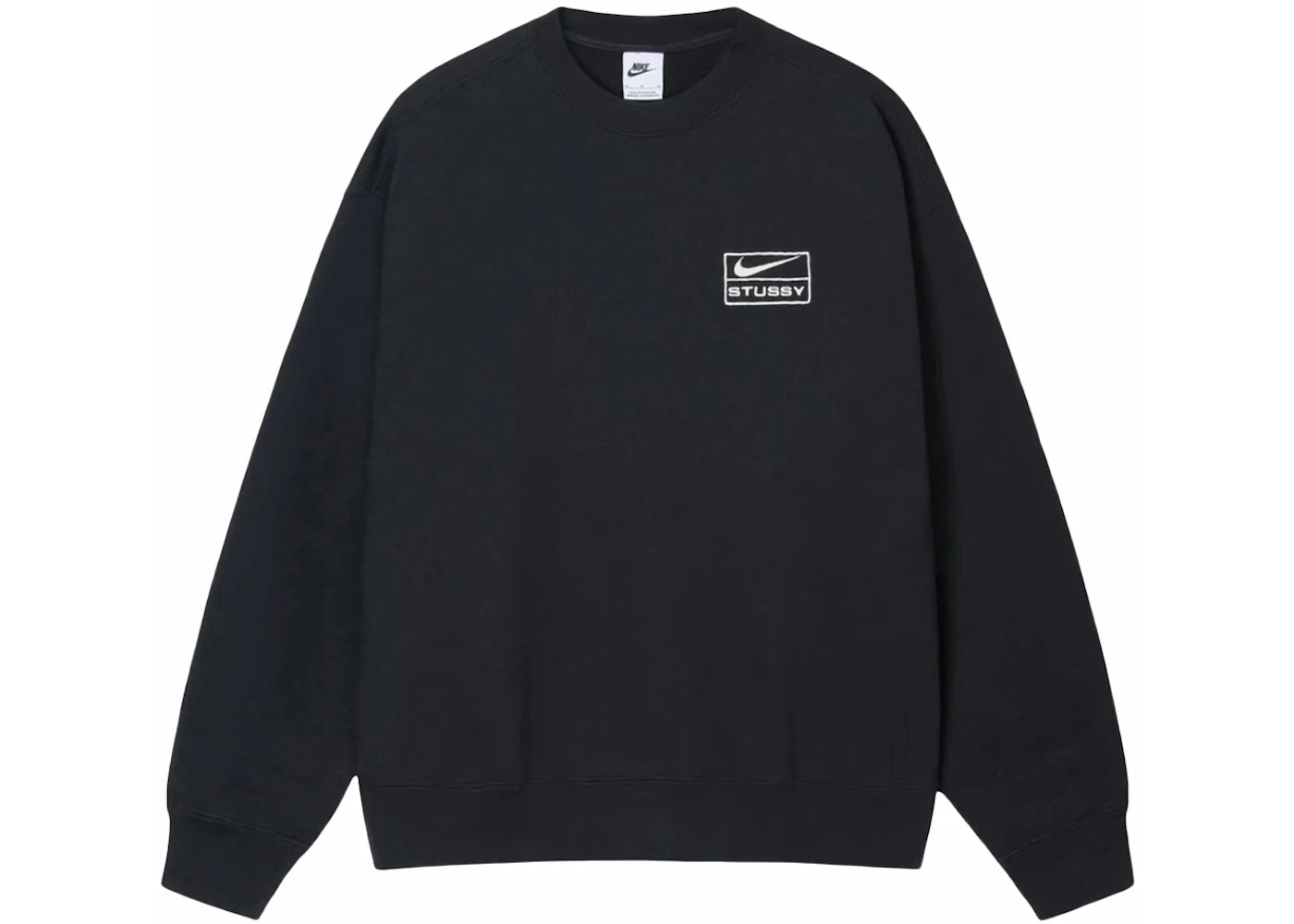 Stussy x Nike Stone Washed Fleece Crew Black
