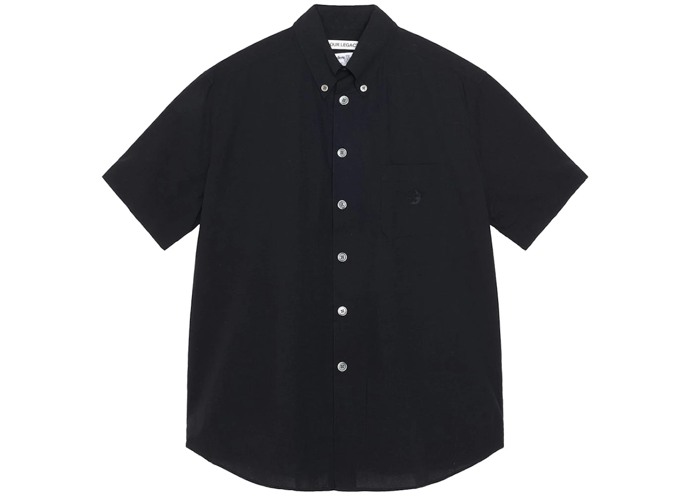 Stussy x Our Legacy Work Shop Borrowed S/S Shirt Black Clean Seersucker