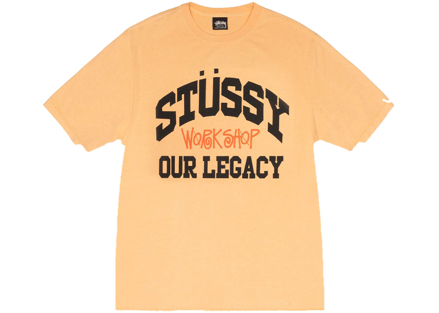 Stussy x Our Legacy Work Shop Collegiate Pigment Dyed Tee Peach