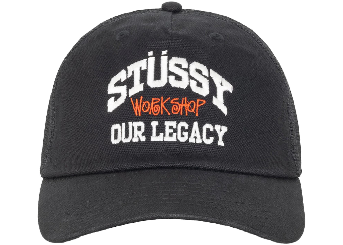 Stussy x Our Legacy Work Shop Low Profile Trucker Cap Black