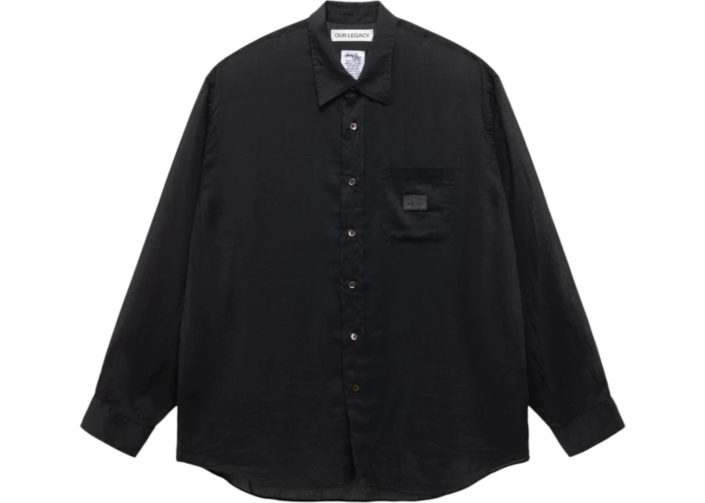 Stussy x Our Legacy Work Shop Shirt Black Cotton Silk