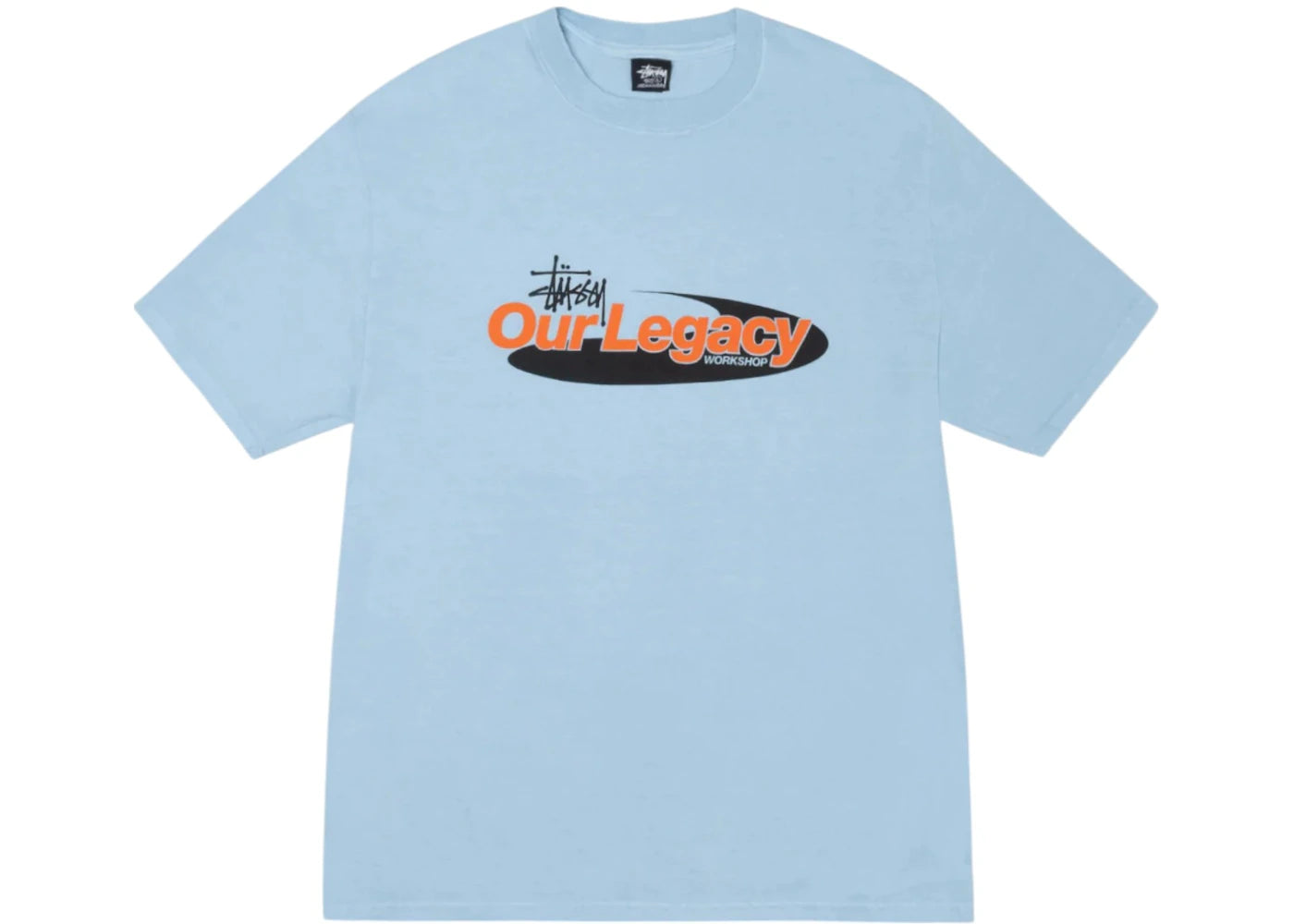 Stussy x Our Legacy Work Shop Swirl Pigment Dyed Tee Baby Blue