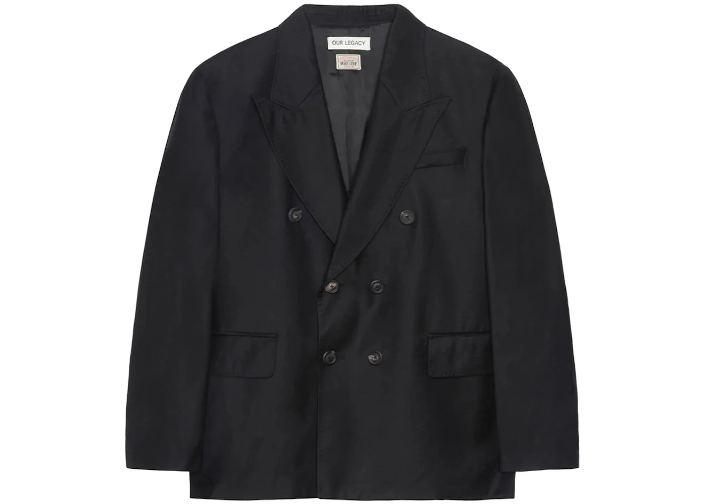 Stussy x Our Legacy Work Shop Unconstructed Double-Breasted Blazer Shadow Grey Wool