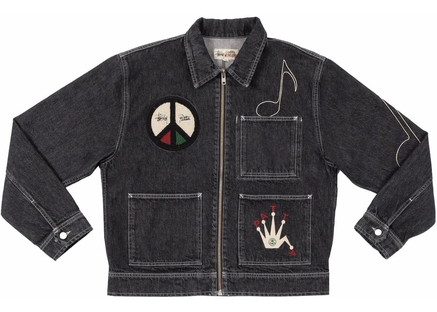 Stussy x Patta Zip Work Jacket Black