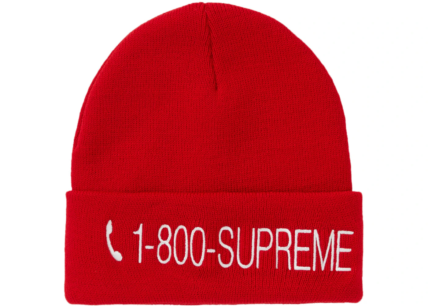 Supreme 1-800 Beanie Red