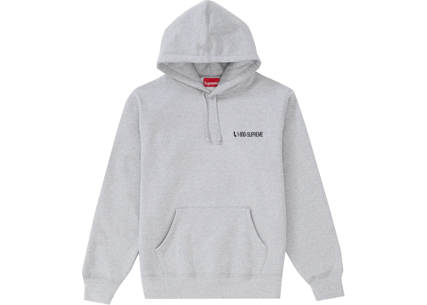 Supreme 1-800 Hooded Sweatshirt Heather Grey