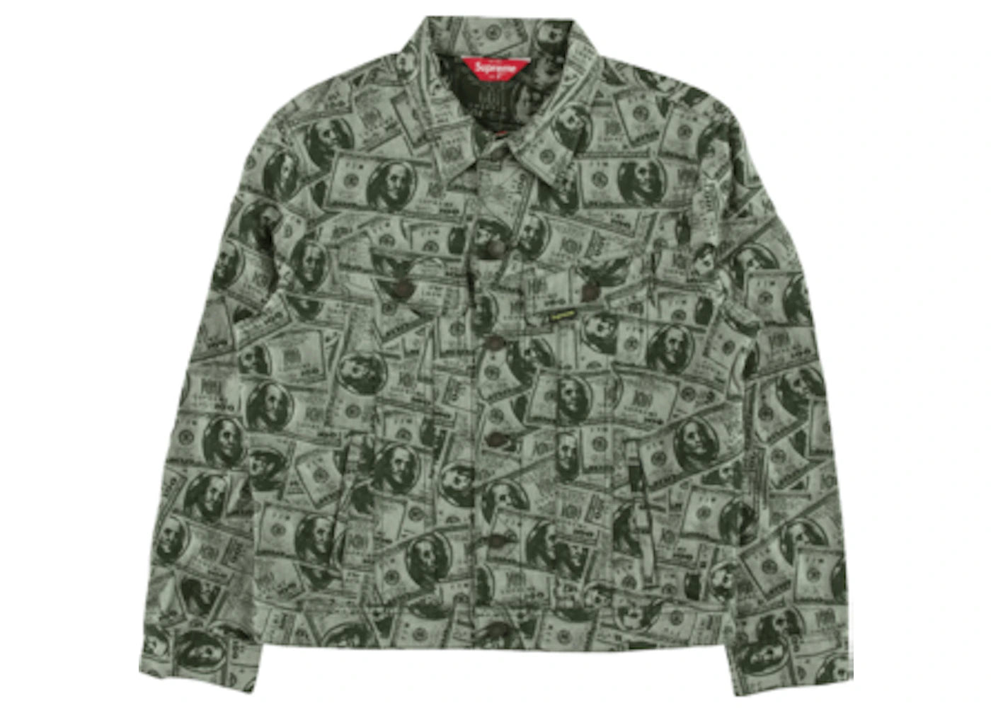 Supreme 100 Dollar Bill Trucker Jacket Green