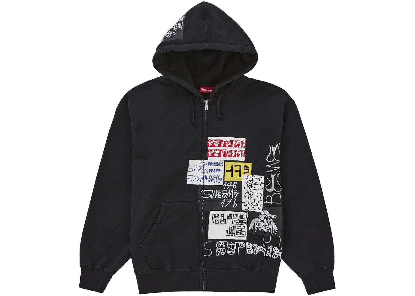 Supreme 176 Zip Up Hooded Sweatshirt Black