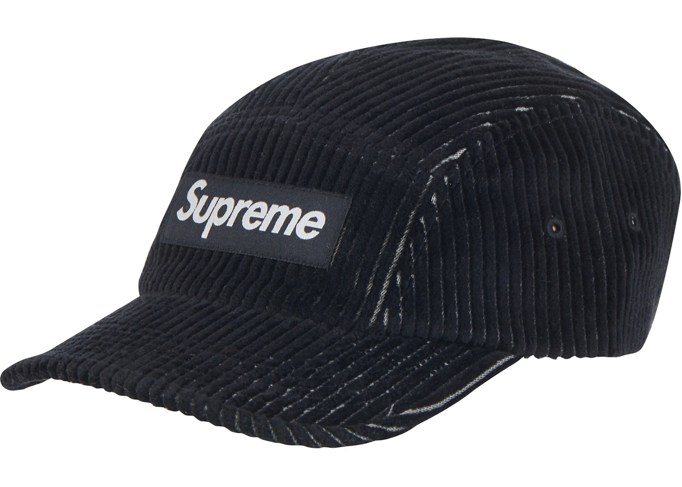 Supreme 2-Tone Corduroy Camp Cap Black