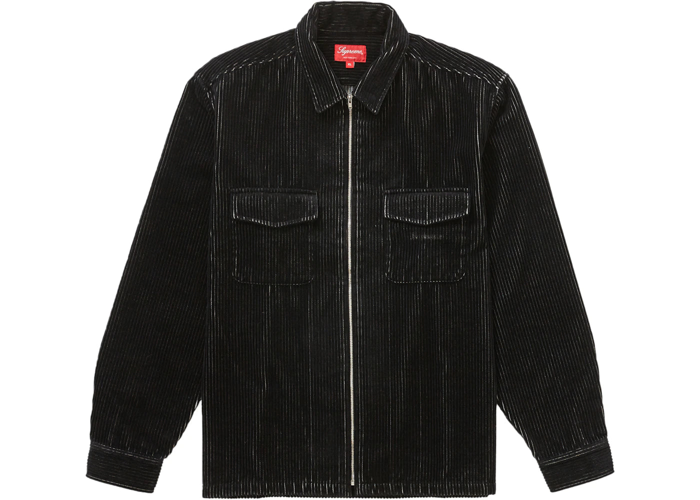 Supreme 2-Tone Corduroy Zip Up Shirt Black