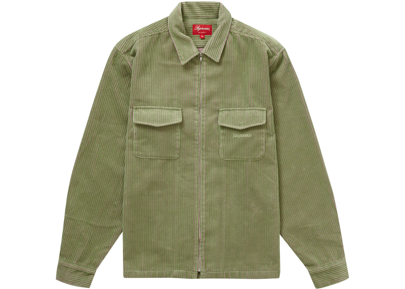Supreme 2-Tone Corduroy Zip Up Shirt Green