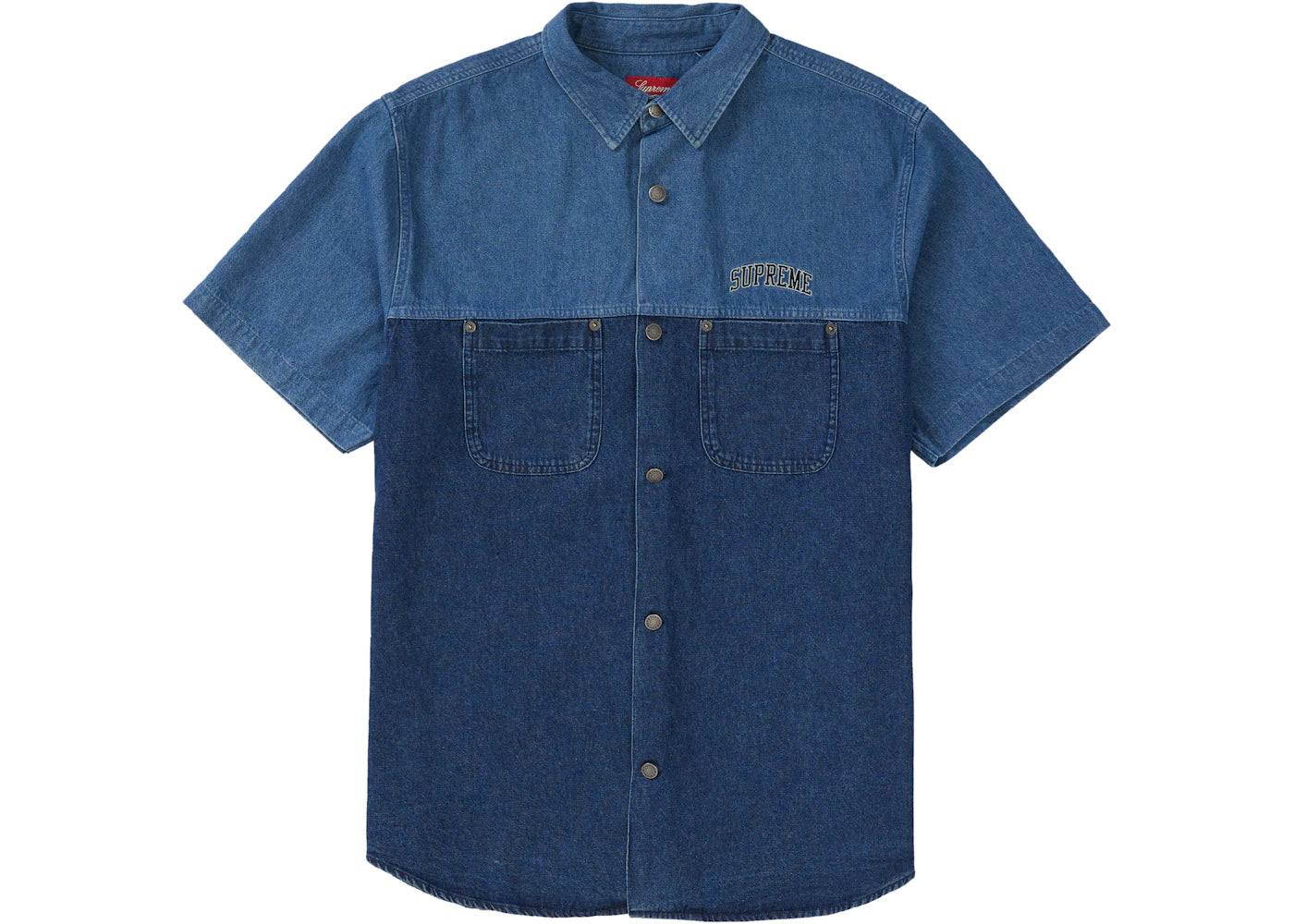 Supreme 2-Tone Denim S/S Shirt Blue
