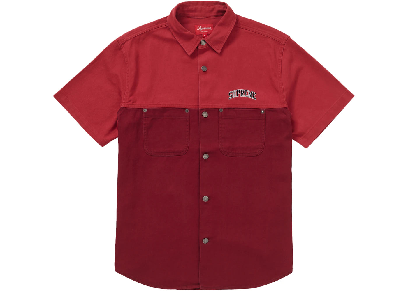 Supreme 2-Tone Denim S/S Shirt Red
