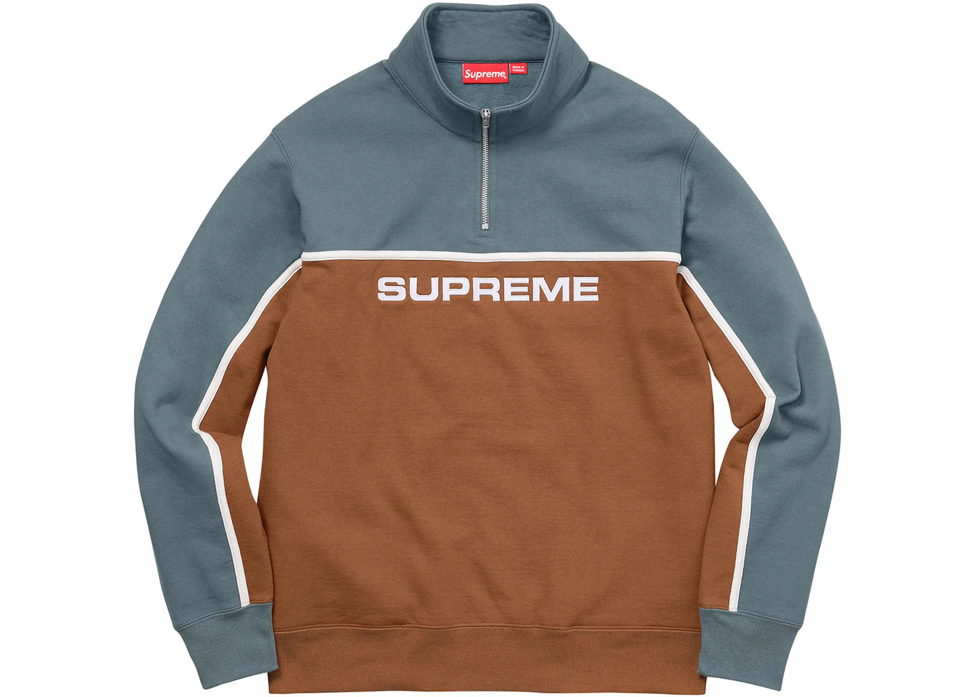 Supreme 2-Tone Half Zip Sweatshirt Rust