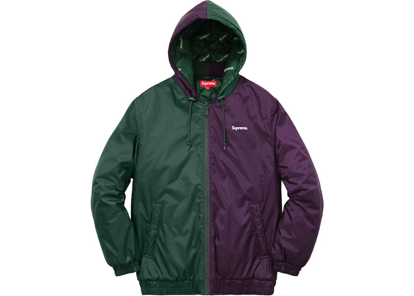 Supreme 2 Tone Hooded Sideline Jacket Dark Green