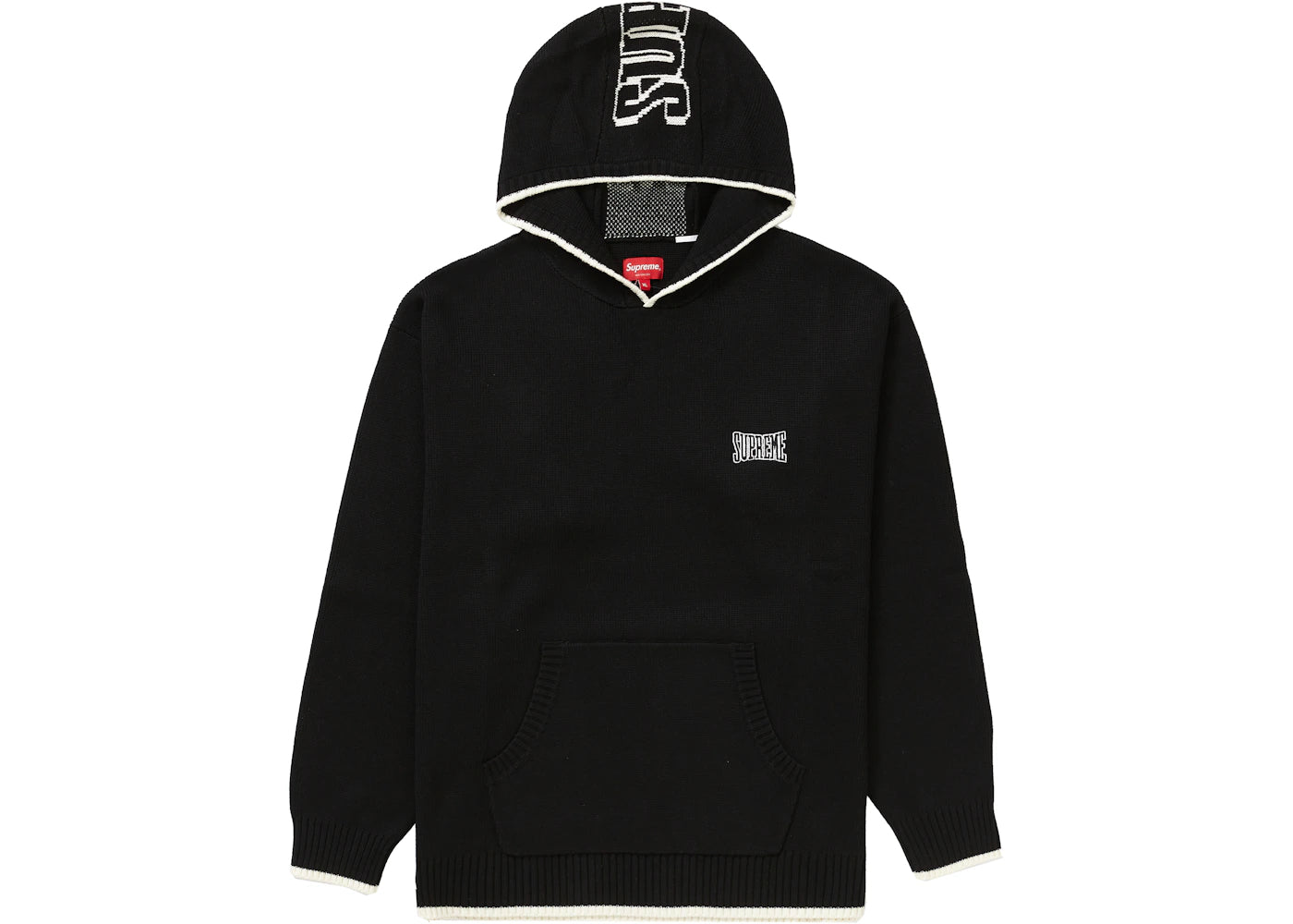 Supreme 2-Tone Hooded Sweater Black