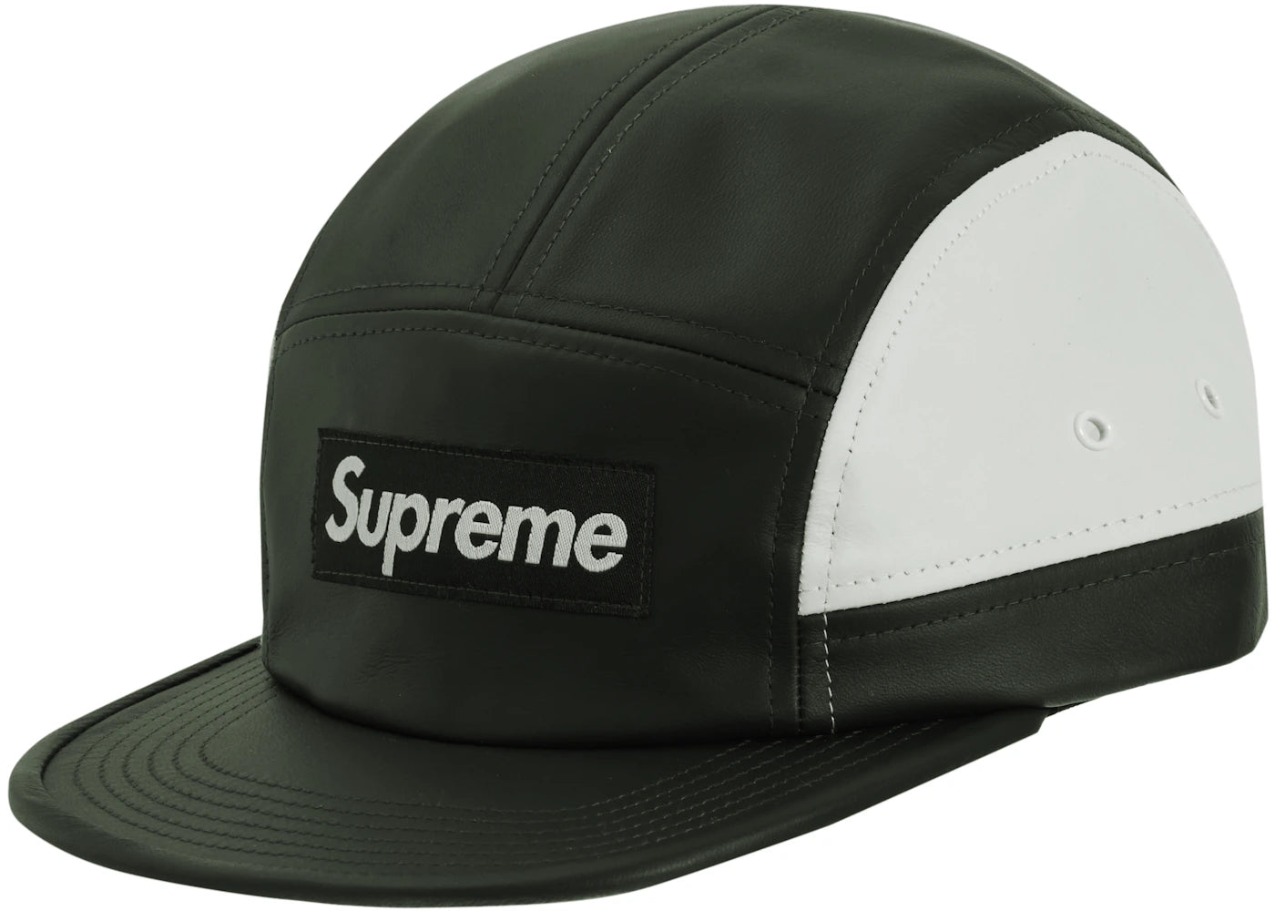 Supreme 2-Tone Leather Camp Cap Dark Green