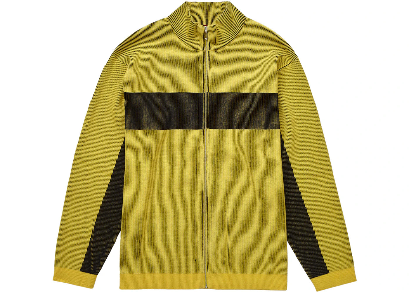 Supreme 2-Tone Ribbed Zip Up Sweater Yellow