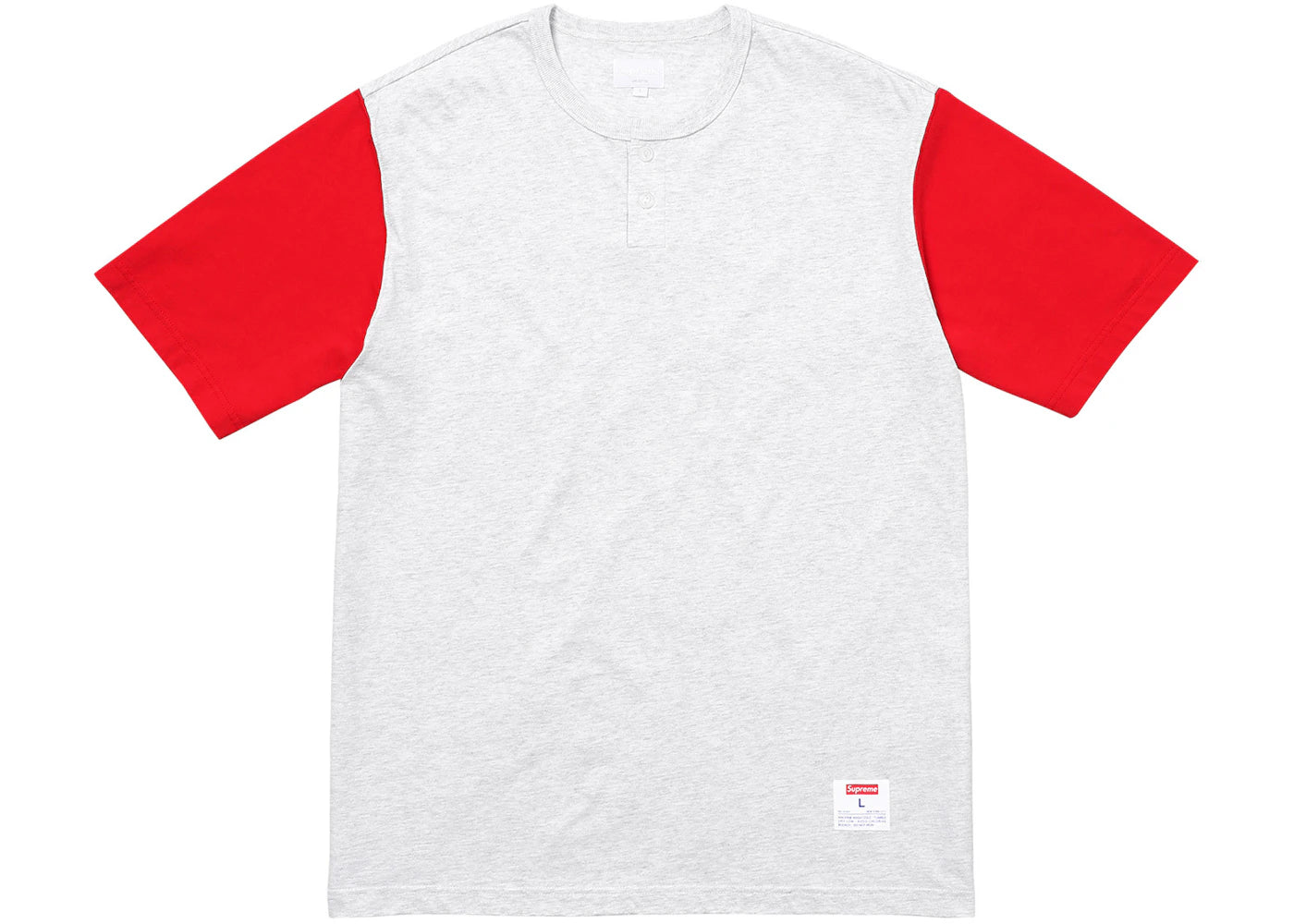 Supreme 2-Tone S/S Henley Ash Grey