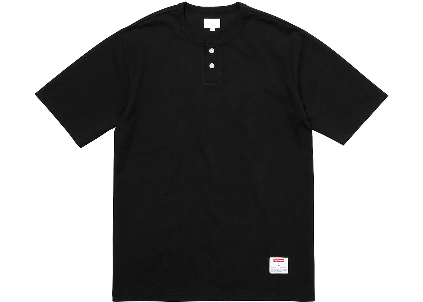 Supreme 2-Tone S/S Henley Black