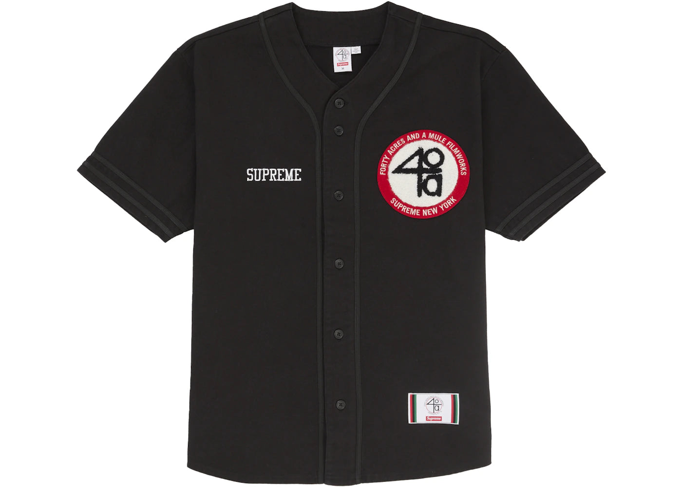Supreme 40 Acres Twill Baseball Jersey Black