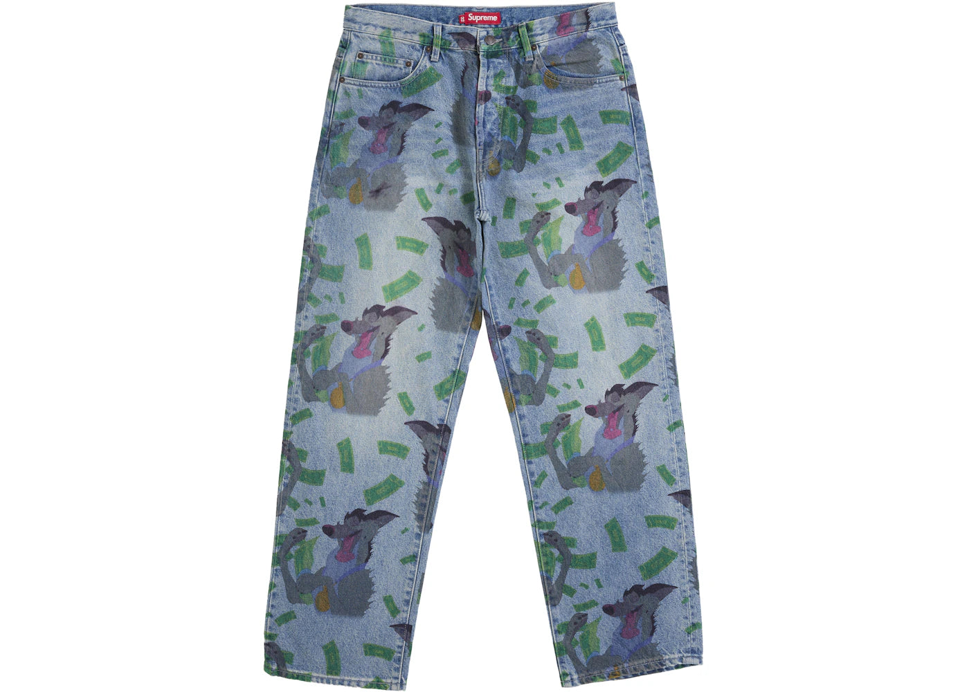 Supreme All Dogs Go To Heaven Loose Fit Jean Washed Indigo
