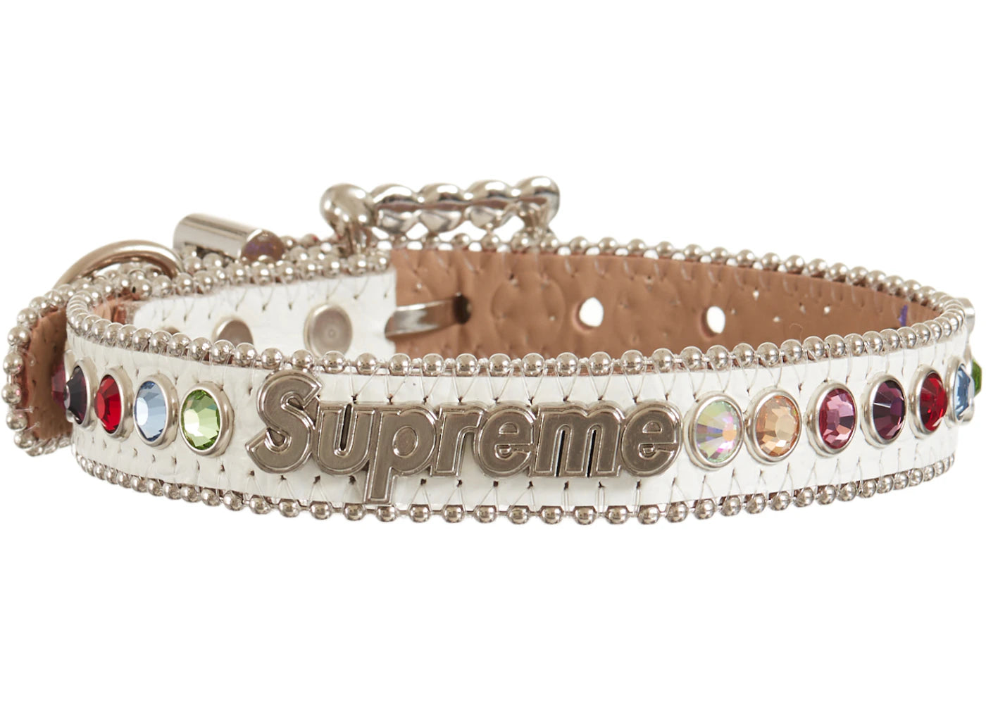 Supreme B.B. Simon Studded Dog Collar White