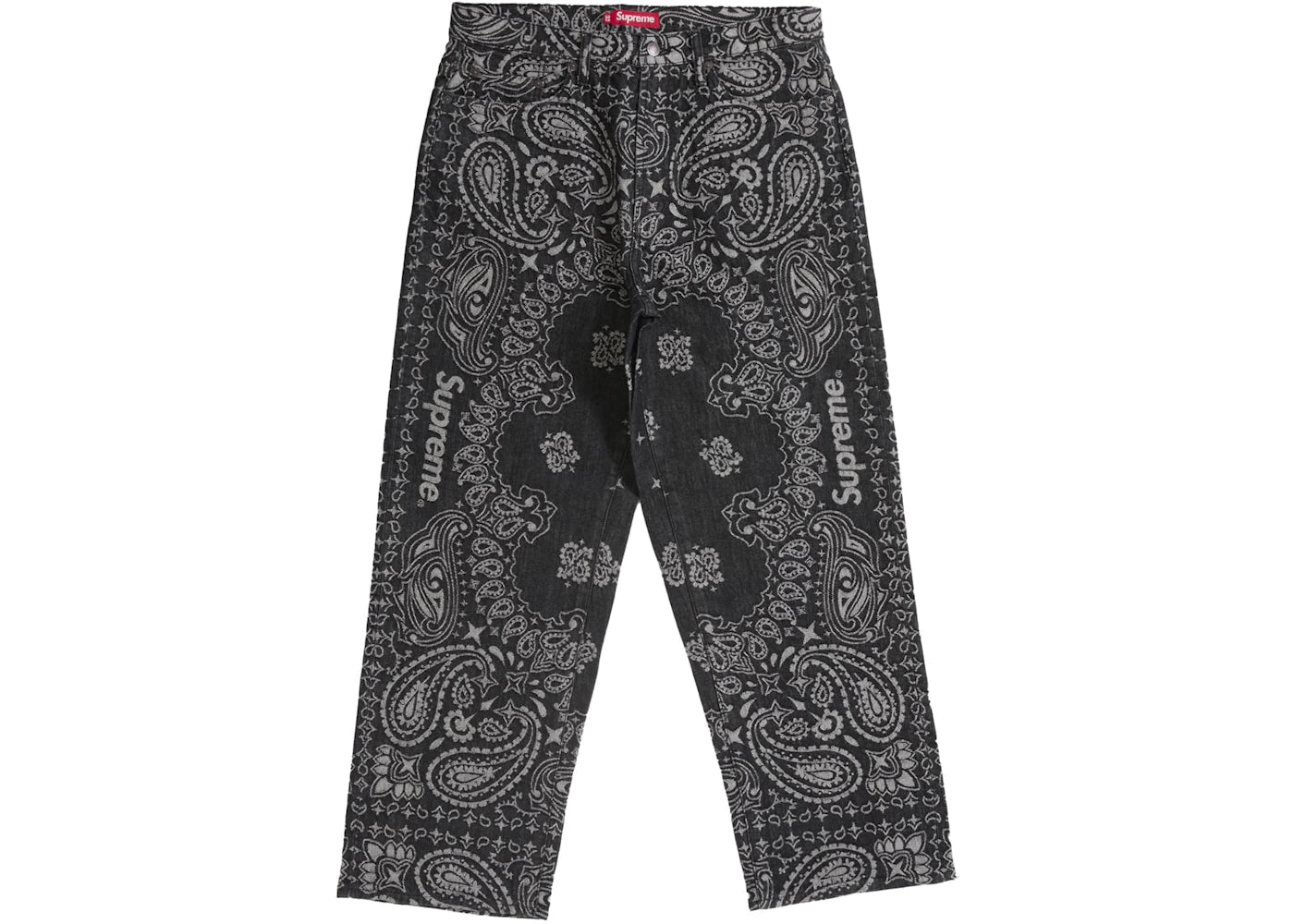 Supreme Bandana Jacquard Baggy Jean Black