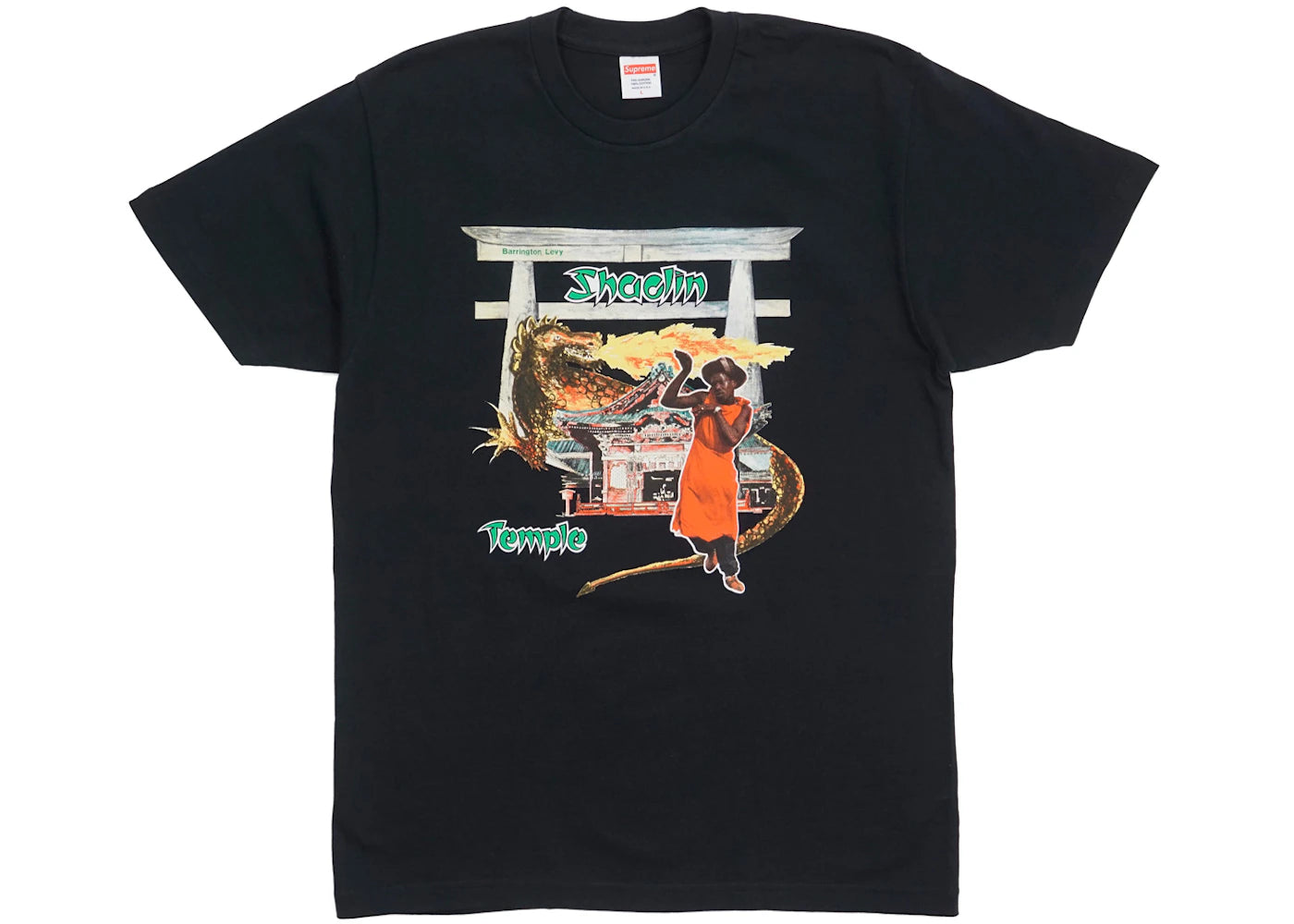 Supreme Barrington Levy Jah Life Shaolin Temple Tee Black