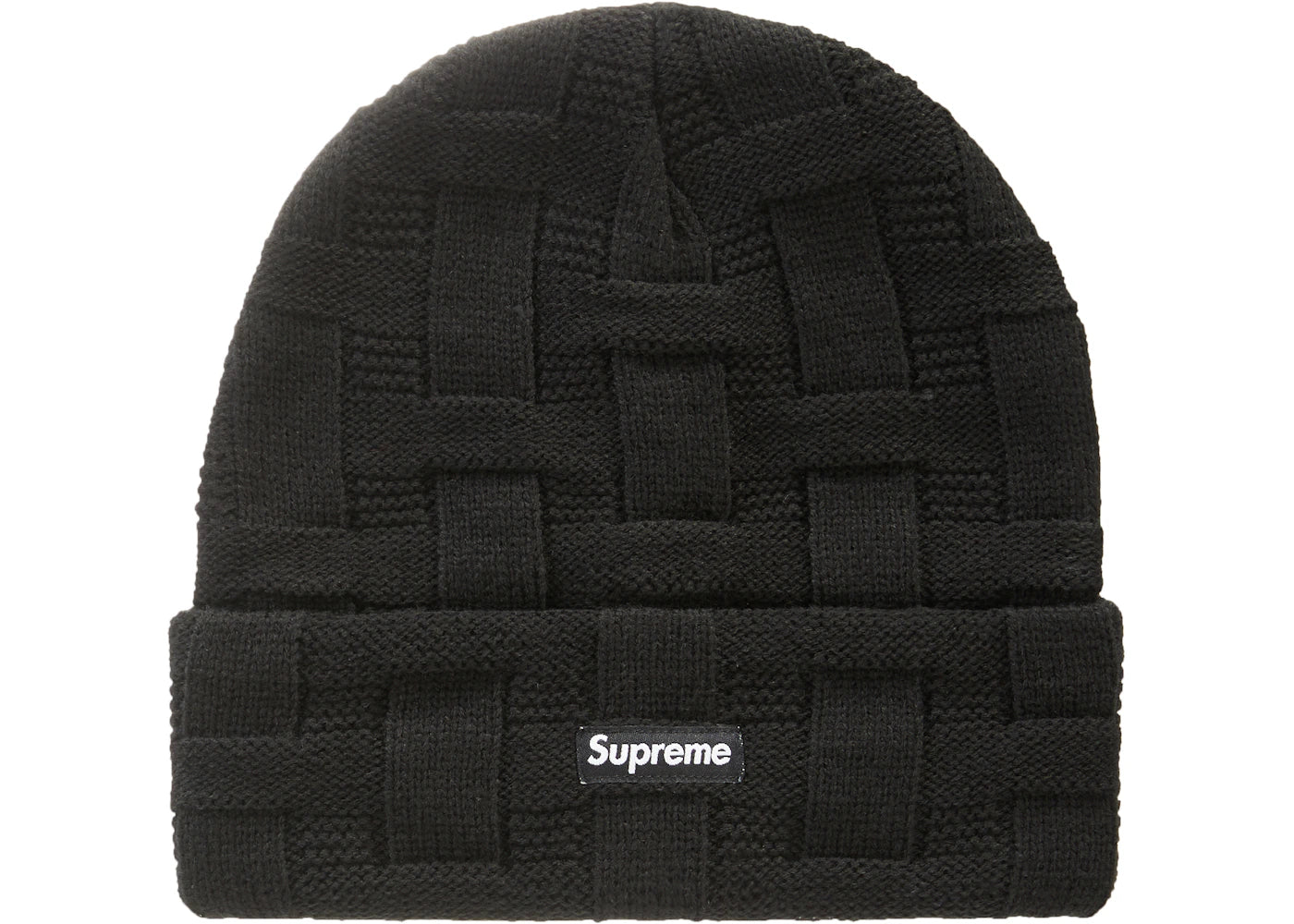 Supreme Basket Weave Beanie Black