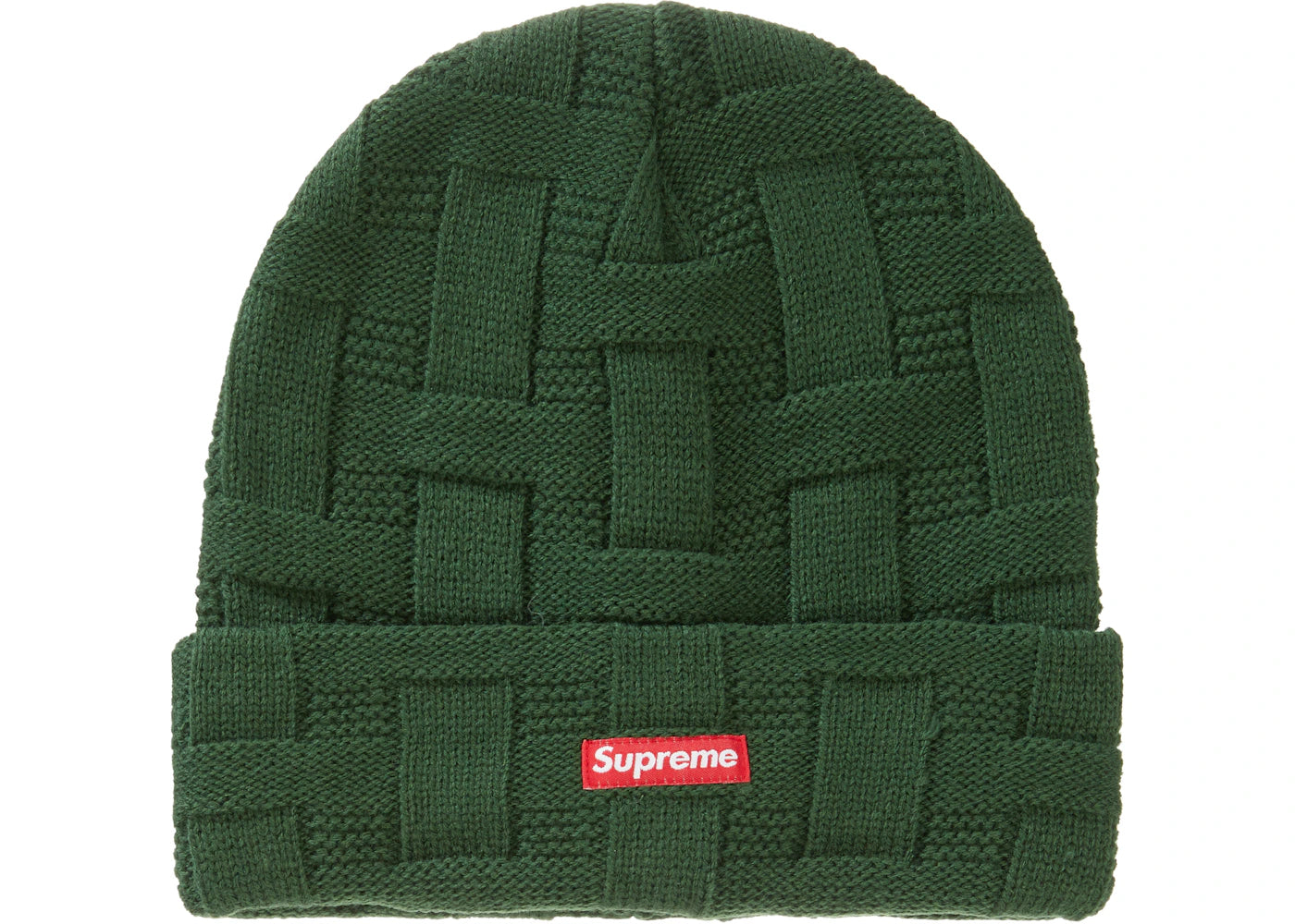 Supreme Basket Weave Beanie Dark Green