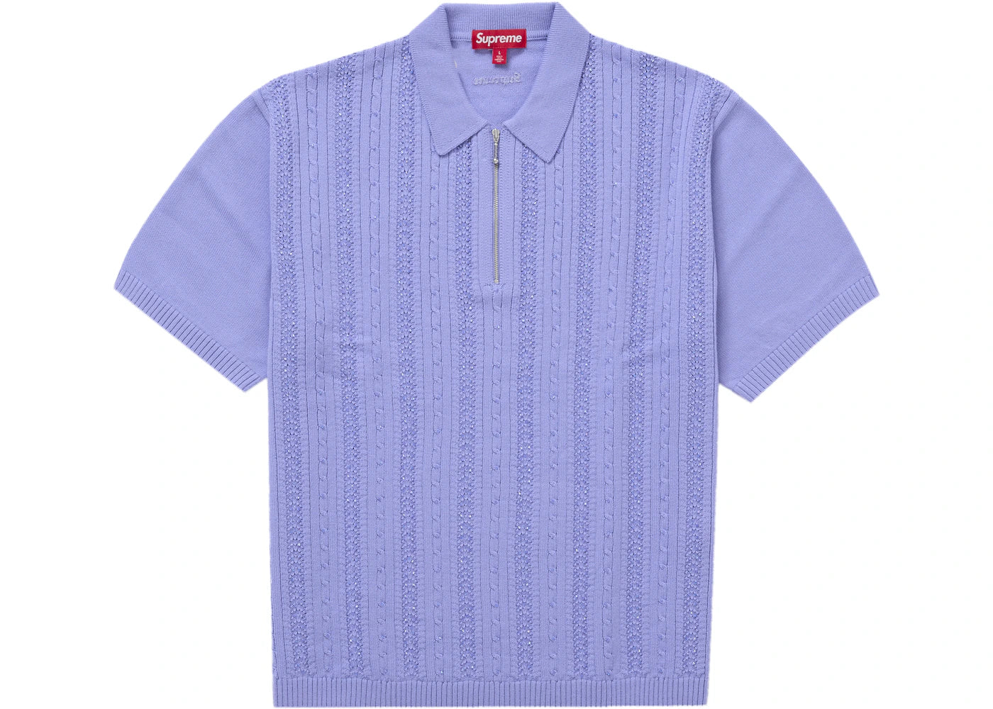 Supreme Beaded Zip Polo Purple