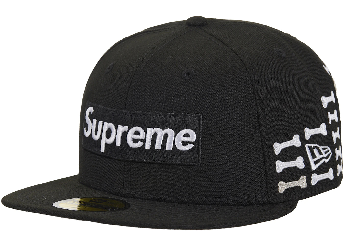 Supreme Bones Box Logo New Era 59Fifty Fitted Hat Black