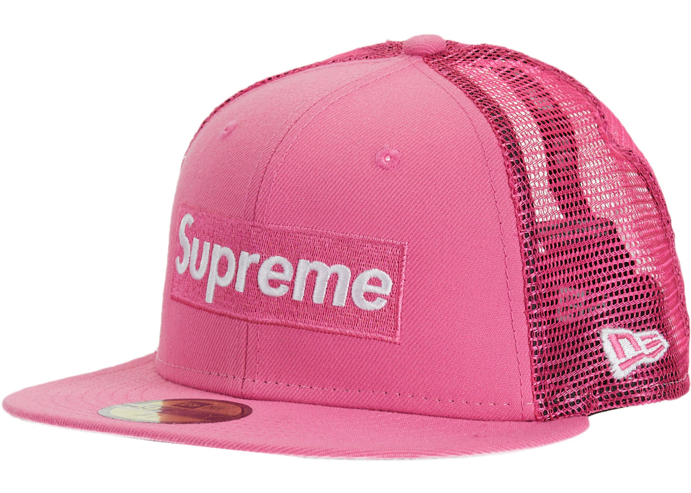Supreme Box Logo Mesh Back New Era Pink