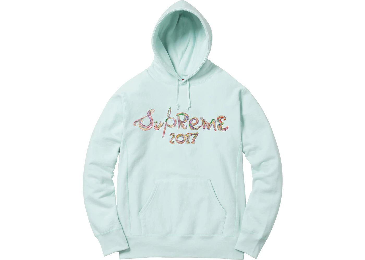Supreme Brush Logo Hoodie Ice Blue